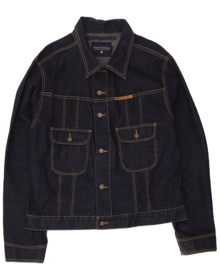 Nautica Mens Denim Jacket UK 42 XL Navy Blue Cotton