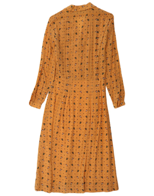 Diavolo Rosa Womens Maxi Pullover Shirt Dress IT 42 Medium Yellow Floral