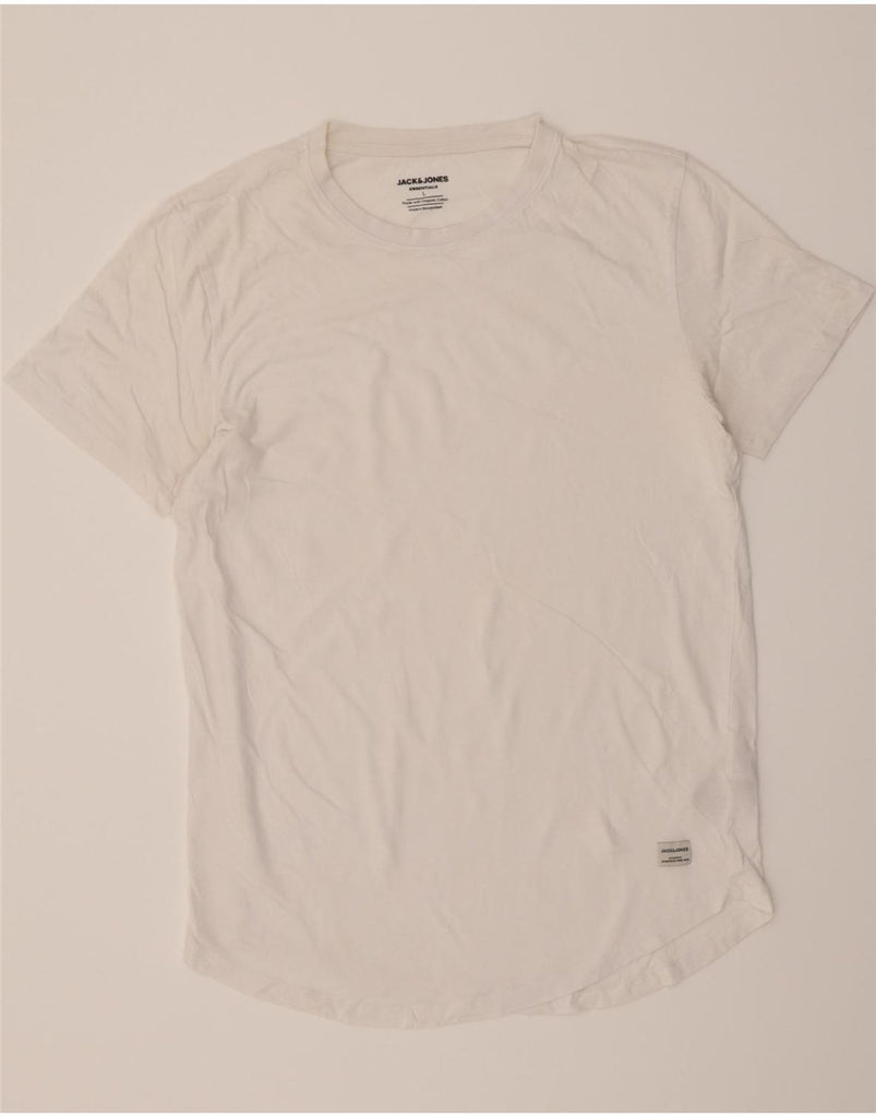 JACK & JONES Mens T-Shirt Top Large White Cotton Vintage Jack & Jones and Second-Hand Jack & Jones from Messina Hembry 