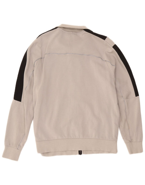 Puma Womens Tracksuit Top Jacket UK 16 Large Grey Colourblock Cotton
