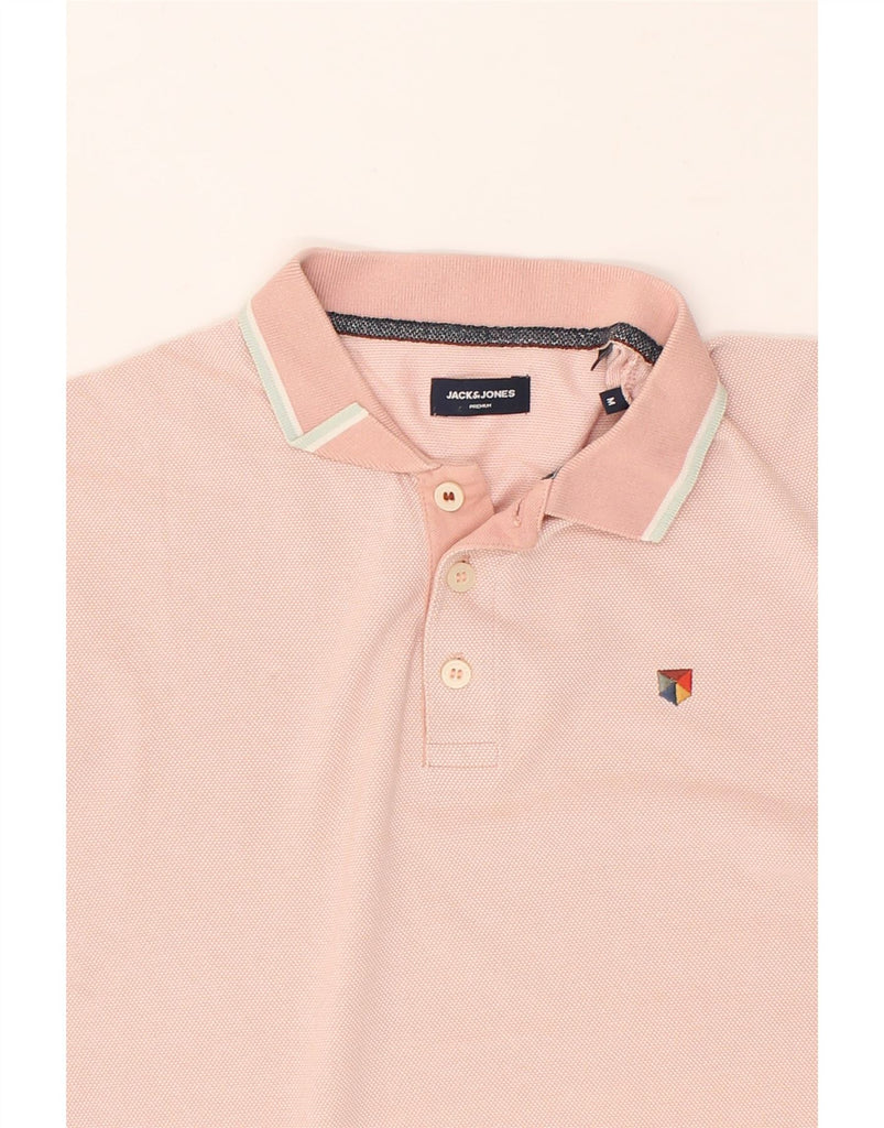 JACK & JONES Mens Polo Shirt Medium Pink Cotton | Vintage Jack & Jones | Thrift | Second-Hand Jack & Jones | Used Clothing | Messina Hembry 