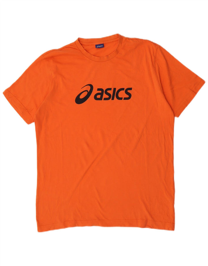 Asics Mens Graphic T-Shirt Top XL Orange Cotton