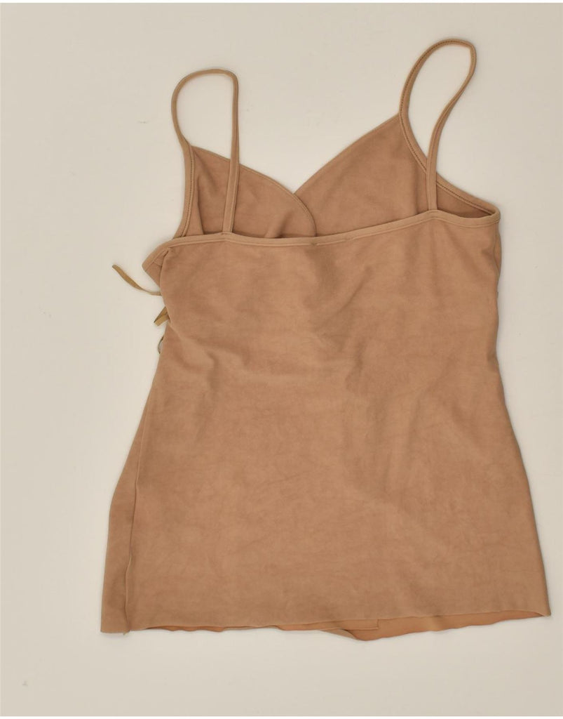 PIMKIE Womens Slim Cami Top UK 12 Medium Brown Acetate | Vintage Pimkie | Thrift | Second-Hand Pimkie | Used Clothing | Messina Hembry 