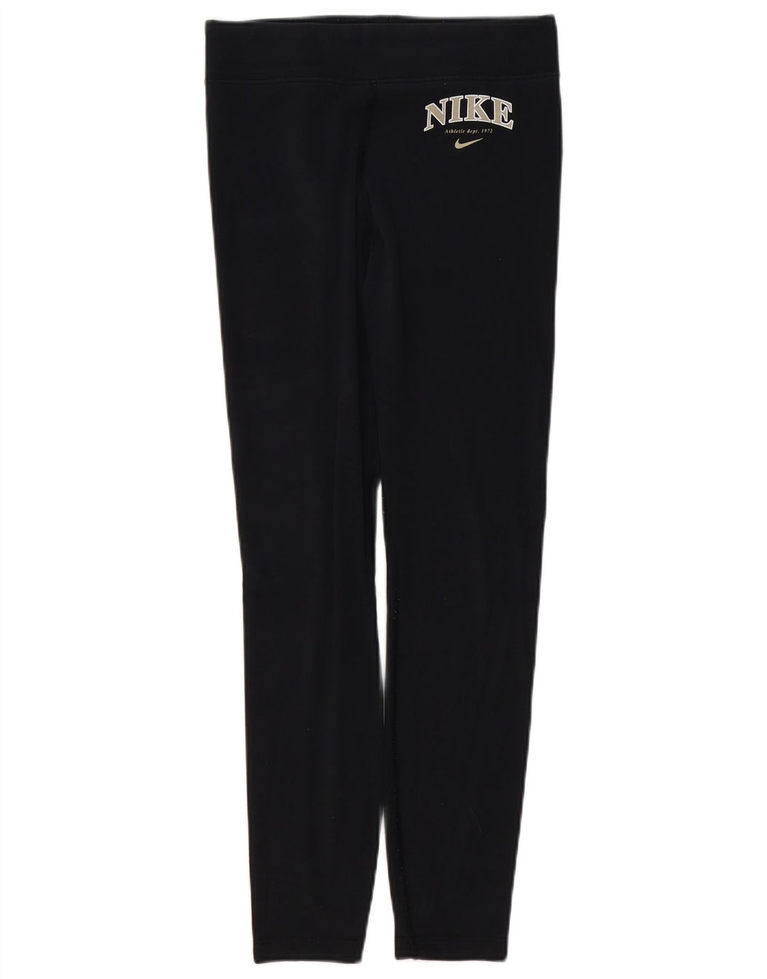 NIKE Womens Graphic Leggings UK 14 Medium  Black Cotton