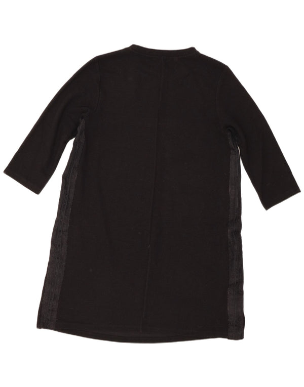 Zara Womens 3/4 Sleeve Shift Dress UK 14 Large Black