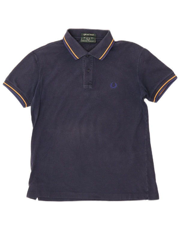 Fred Perry Mens Light and Stretch Polo Shirt Medium Navy Blue Cotton