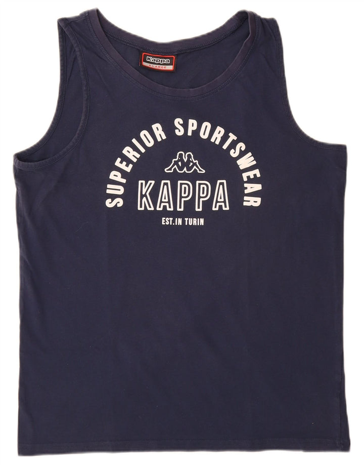 Kappa Mens Graphic Vest Top XL Navy Blue