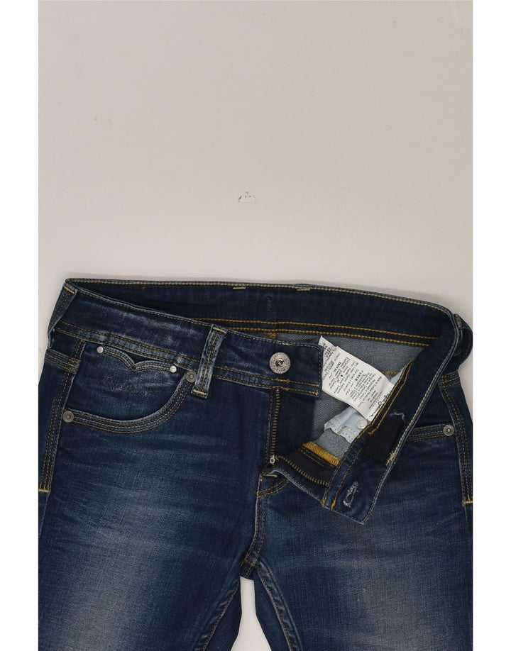 PEPE JEANS Girls Skinny Jeans 8-9 Years XS W24 L26 Navy Blue Cotton | Vintage PEPE Jeans | Thrift | Second-Hand PEPE Jeans | Used Clothing | Messina Hembry 