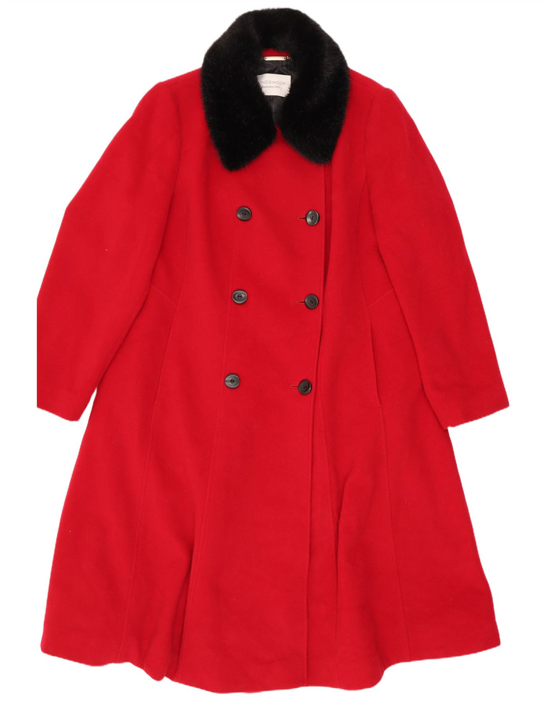 Windsmoor Womens Double Breasted Coat UK 14 Medium Red Colourblock