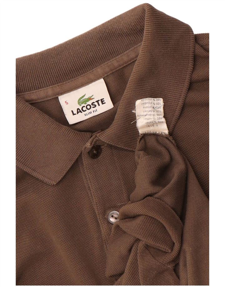Lacoste Mens Slim Fit Polo Shirt Size 5 Large Brown Cotton