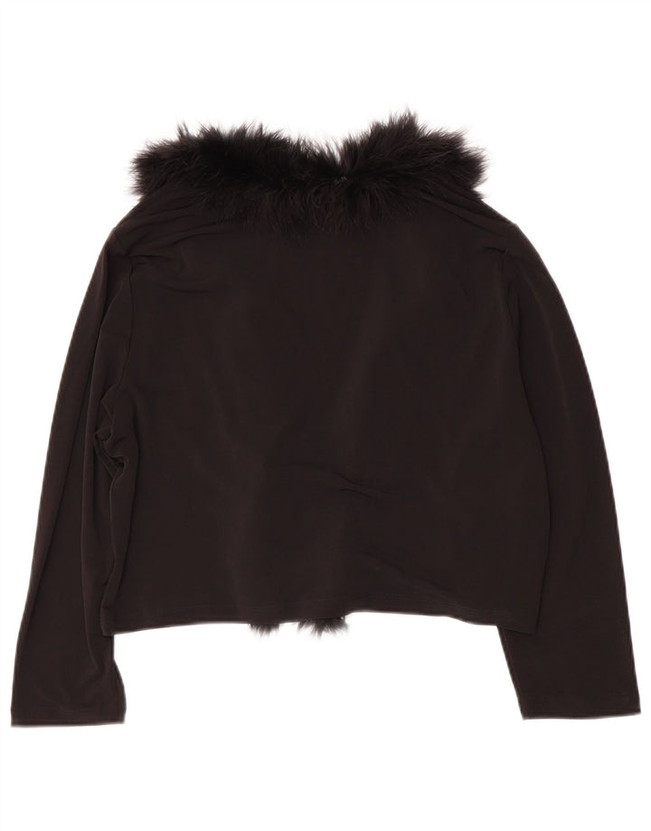 CALVIN KLEIN Womens 3/4 Sleeve Bolero Top UK 14 Large Black Polyester