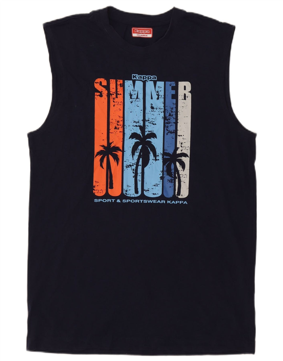 Kappa Mens Graphic Vest Top 2XL Navy Blue Cotton