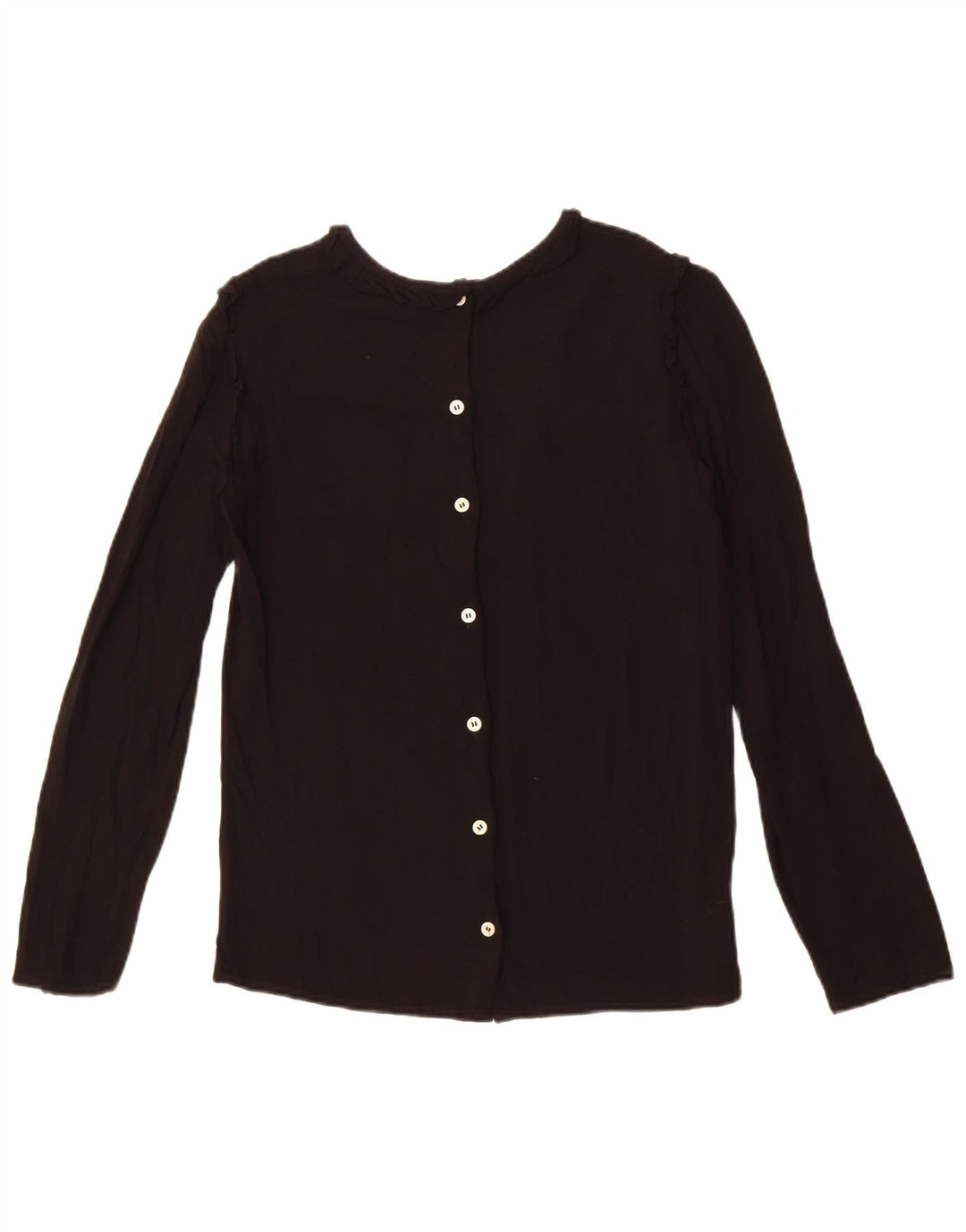 Benetton Womens Shirt Blouse UK 12 Medium Black