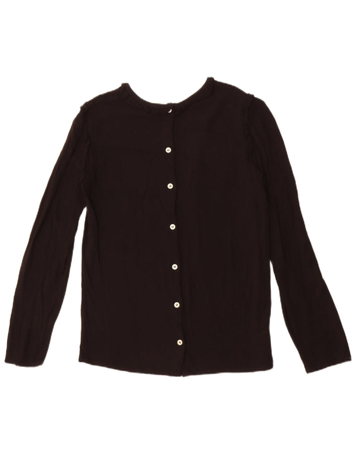 Benetton Womens Shirt Blouse UK 12 Medium Black