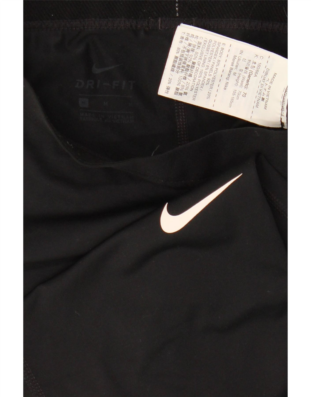 Nike Womens Dri Fit Graphic Leggings UK 12 Medium Black Polyester