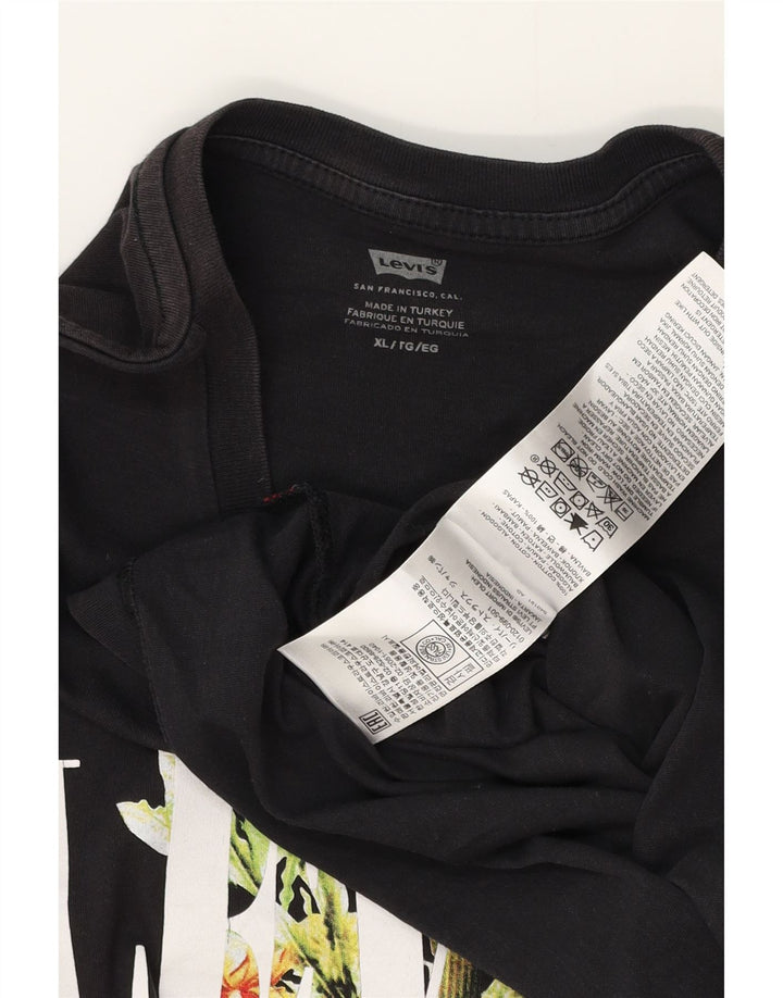 Levi's Mens Graphic T-Shirt Top XL Black Cotton