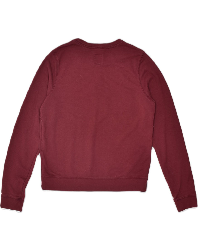 JACK WILLS Womens Graphic Sweatshirt Jumper UK 14 Large Maroon Cotton | Vintage | Thrift | Second-Hand | Used Clothing | Messina Hembry 