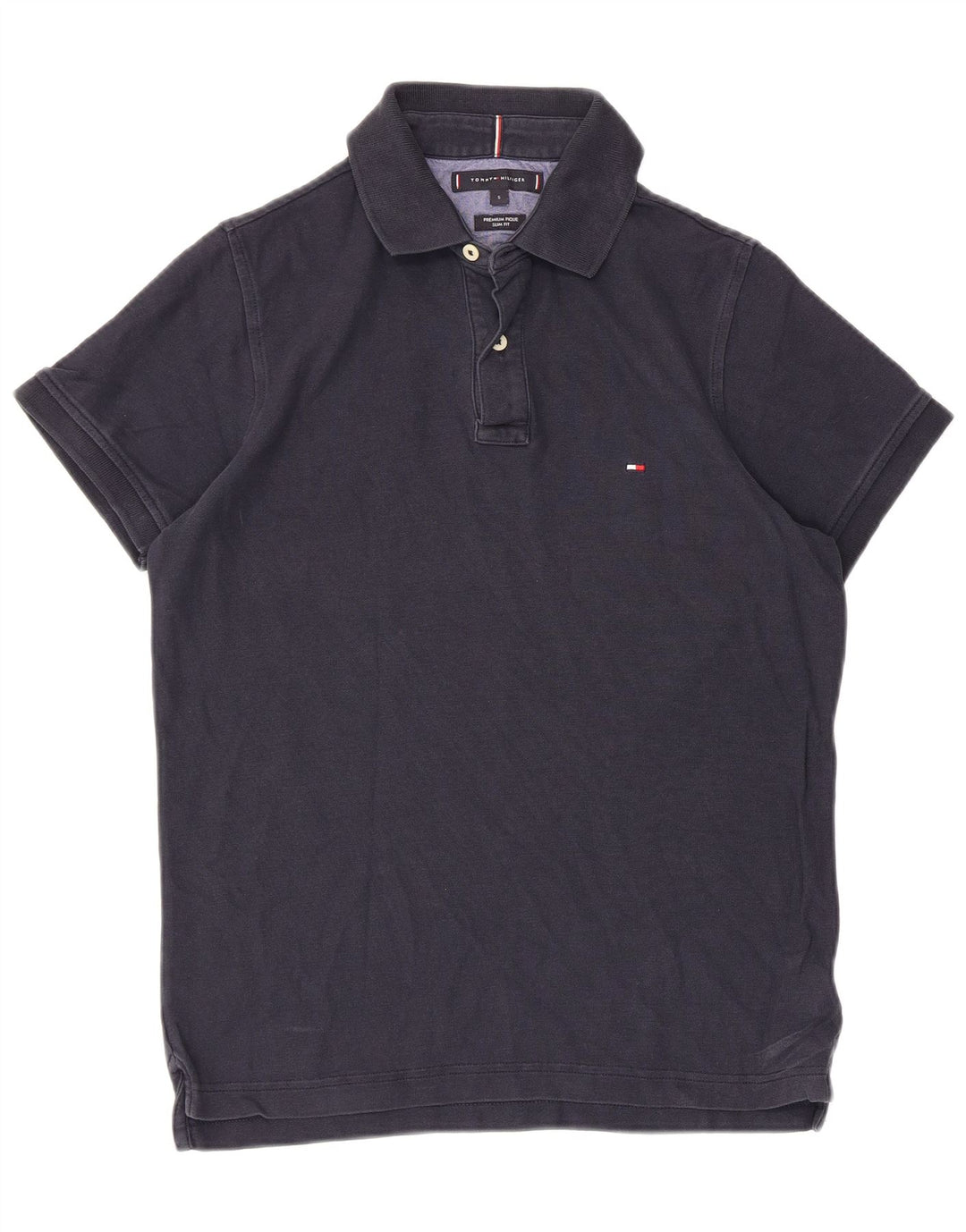 TOMMY HILFIGER Mens Slim Fit Polo Shirt Small Navy Blue