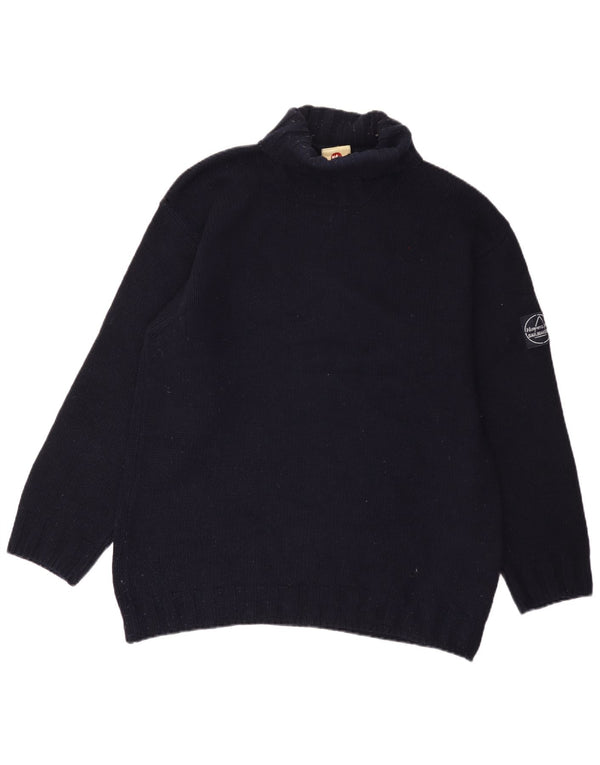 Murphy & Nye Mens Roll Neck Jumper Sweater Large Navy Blue Wool