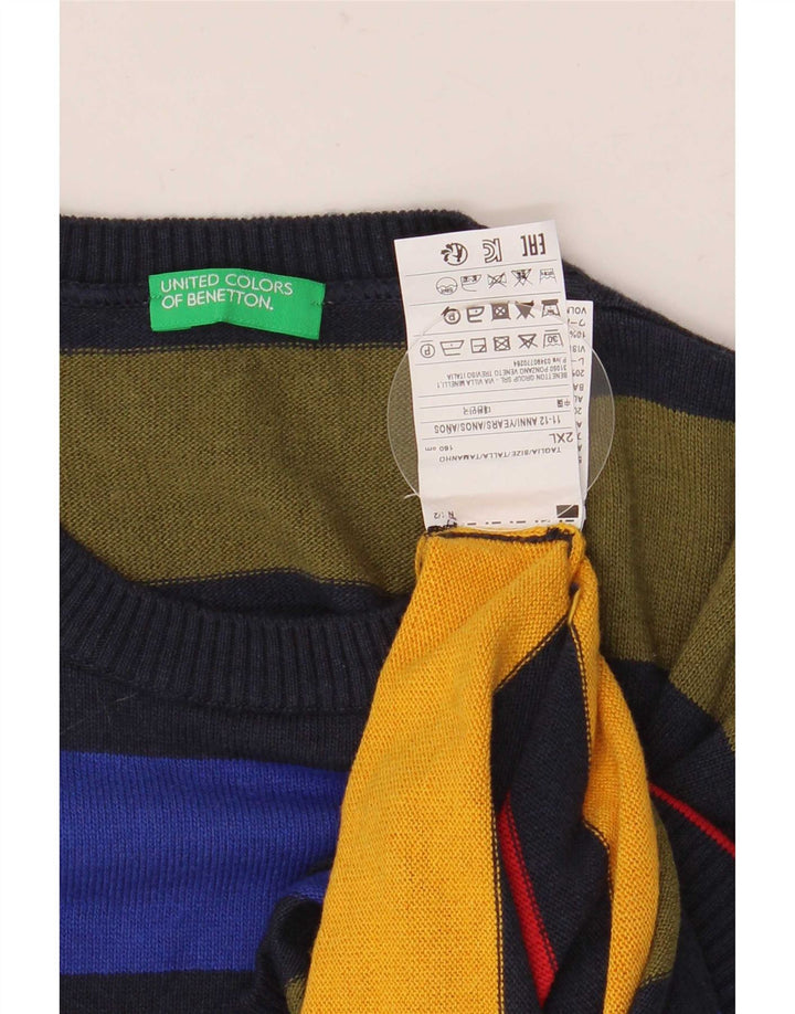 Benetton Boys Crew Neck Jumper Sweater 11-12 Years 2XL Multicoloured