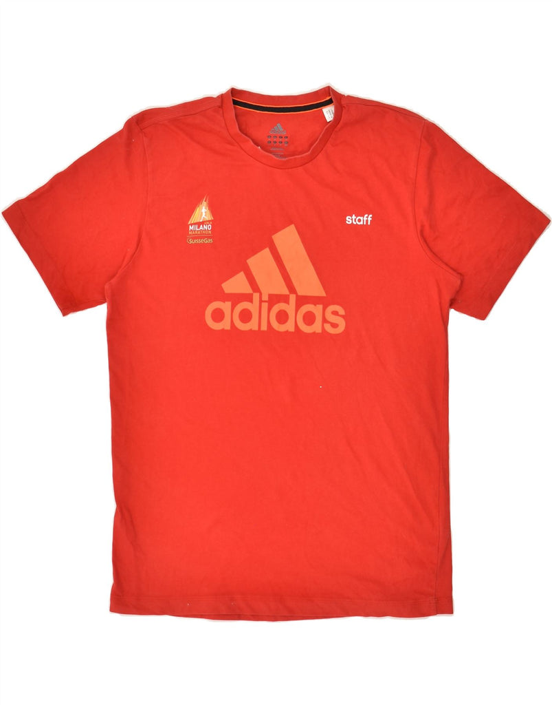 ADIDAS Mens Graphic T-Shirt Top Medium Red Cotton | Vintage Adidas | Thrift | Second-Hand Adidas | Used Clothing | Messina Hembry 