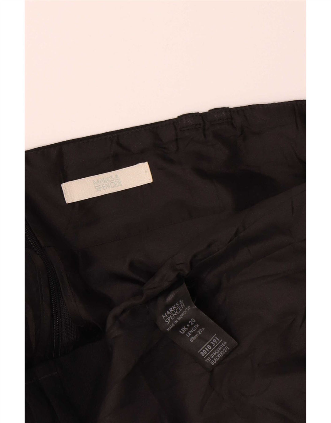 Marks & Spencer Womens Pencil Skirt UK 20 2XL W40 Black Polyester
