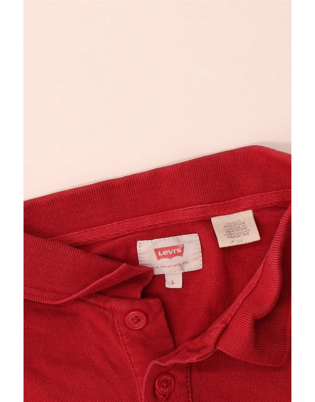 Levi's Mens Polo Shirt Large Red Cotton