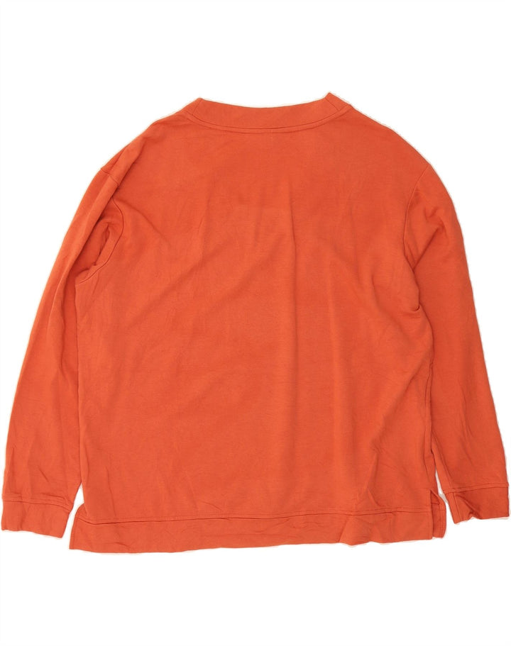 ORVIS Womens V-Neck Jumper Sweater UK 18 XL Orange Modal Vintage Orvis and Second-Hand Orvis from Messina Hembry 