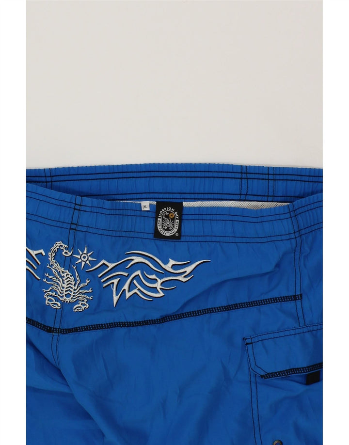 SCORPION BAY Mens Graphic Swimming Shorts XL  Blue Vintage Scorpion Bay and Second-Hand Scorpion Bay from Messina Hembry 