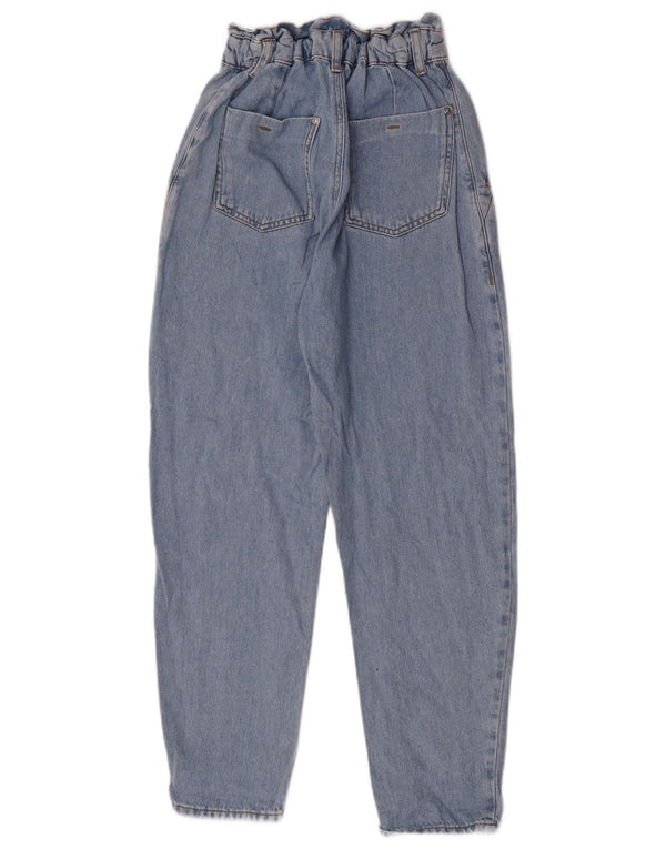 Zara Womens High Waist Tapered Jeans EU 32 2XS W22 L26 Blue Cotton