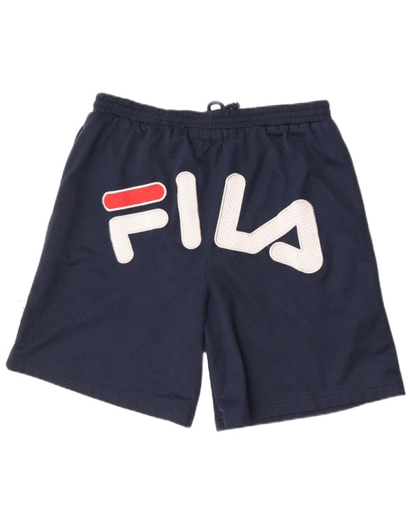 Fila Mens Graphic Sport Shorts XL W38 L6 Navy Blue Polyester