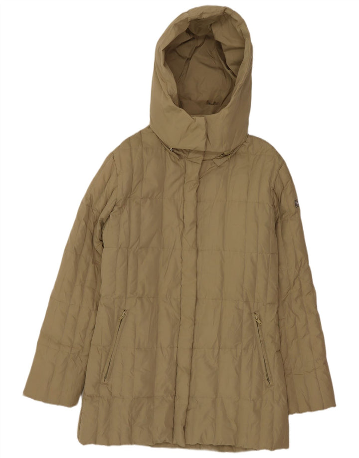 Sergio Tacchini Womens Hooded Padded Jacket IT 44 Medium Khaki