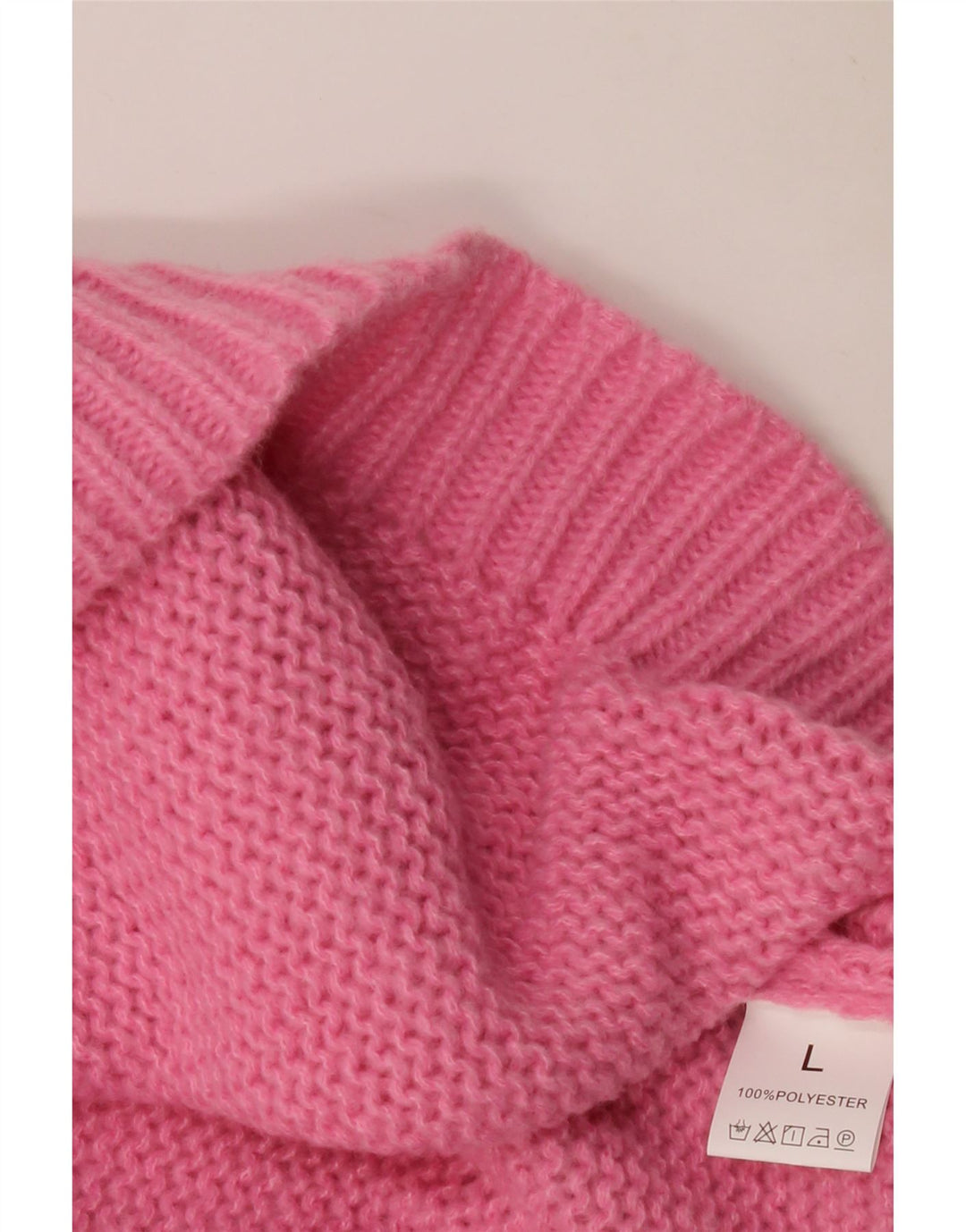 VINTAGE Womens Oversized Boat Neck Jumper Sweater UK 16 Large Pink