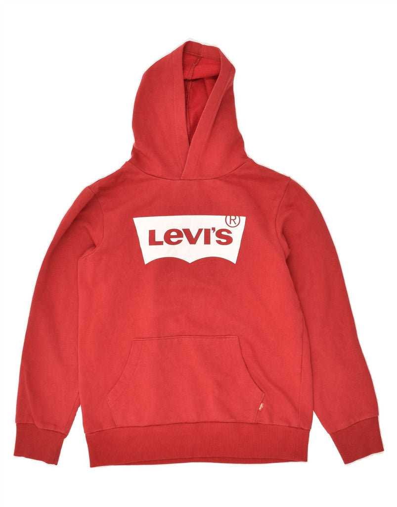 LEVI'S Boys Graphic Hoodie Jumper 13-14 Years Red Cotton | Vintage Levi's | Thrift | Second-Hand Levi's | Used Clothing | Messina Hembry 