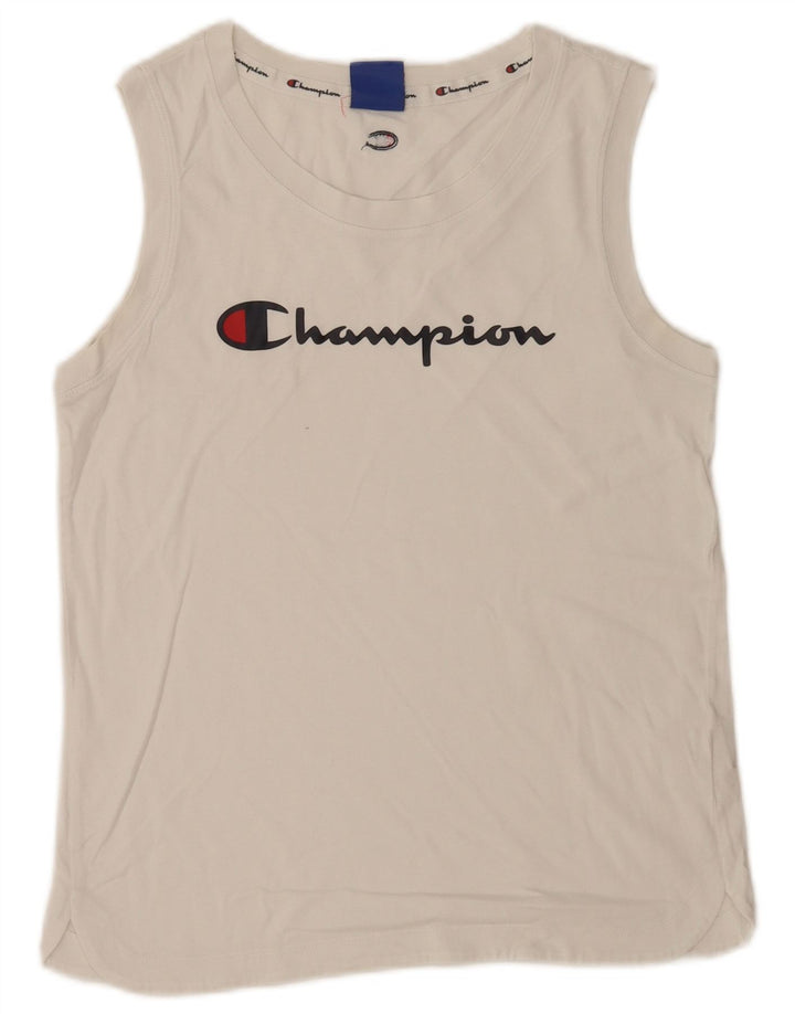 Champion Mens Graphic Vest Top Small White Cotton