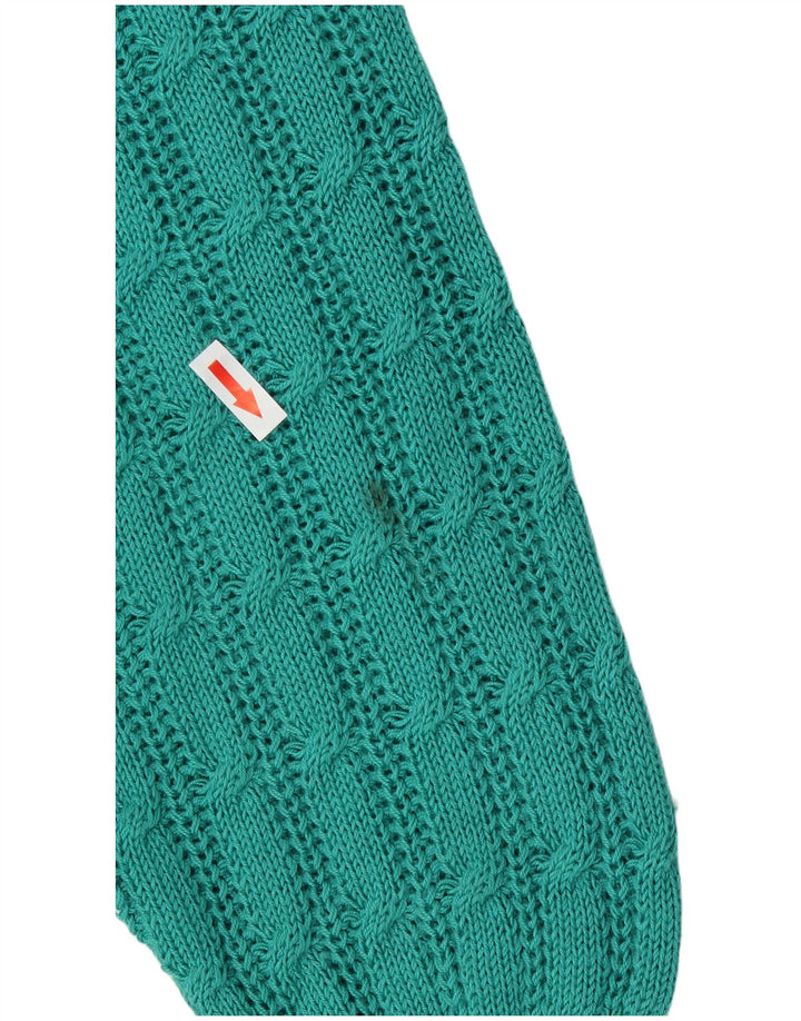 Vintage Womens Crew Neck Jumper Sweater IT 50 XL Turquoise Acrylic