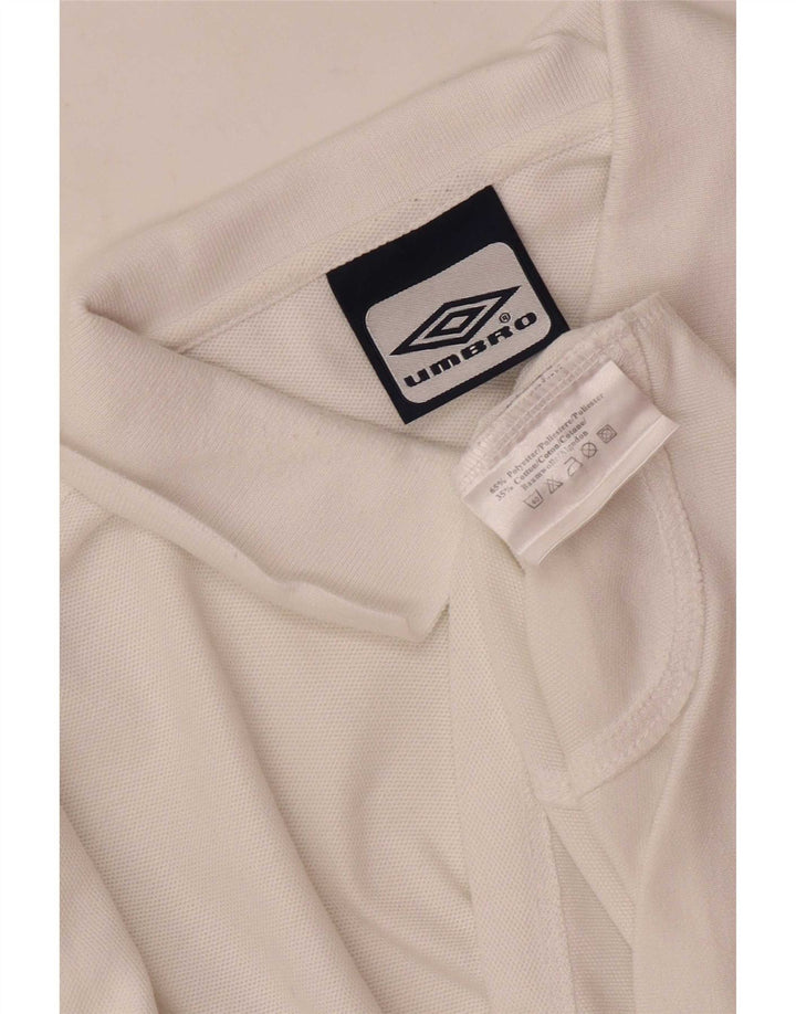 Umbro Mens Polo Shirt Large White Polyester Sports