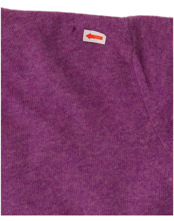 HARMONT & BLAINE Mens V-Neck Jumper Sweater Small Purple Wool