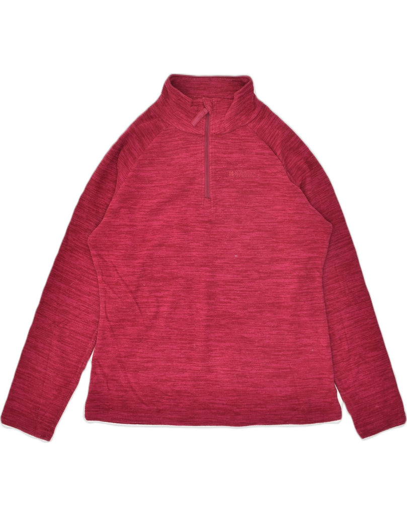 MOUNTAIN WAREHOUSE Womens Zip Neck Fleece Jumper UK 12 Medium Burgundy | Vintage Mountain Warehouse | Thrift | Second-Hand Mountain Warehouse | Used Clothing | Messina Hembry 