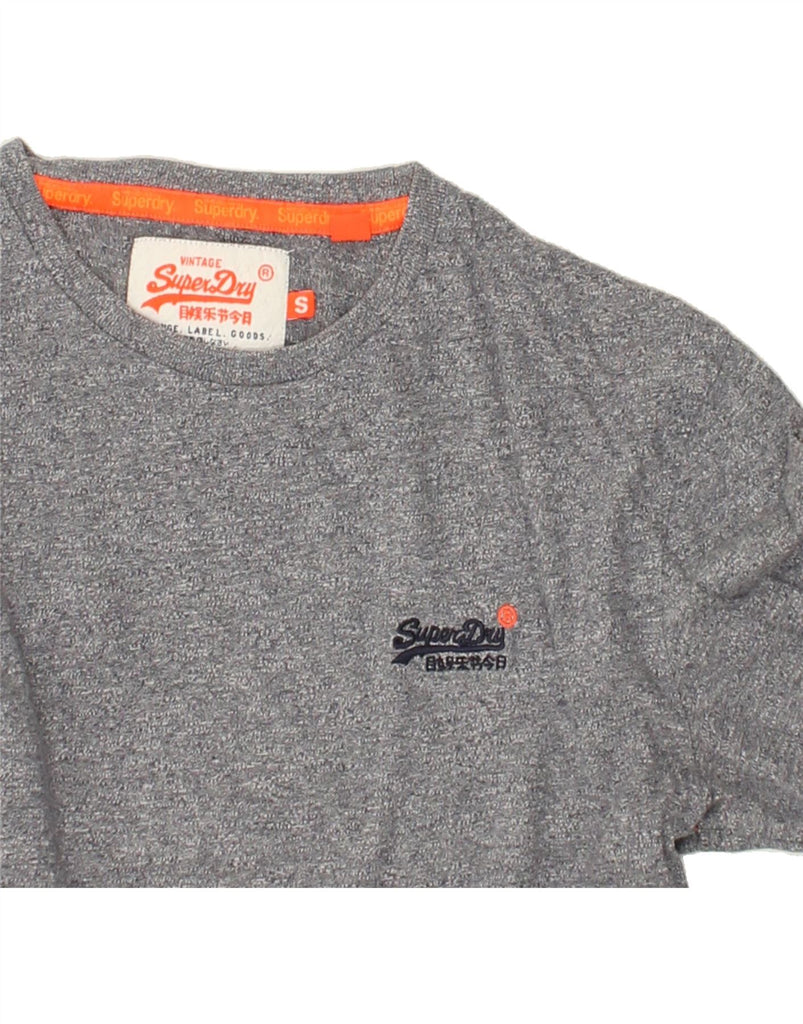 SUPERDRY Mens Graphic Top Long Sleeve Small Grey Cotton | Vintage Superdry | Thrift | Second-Hand Superdry | Used Clothing | Messina Hembry 