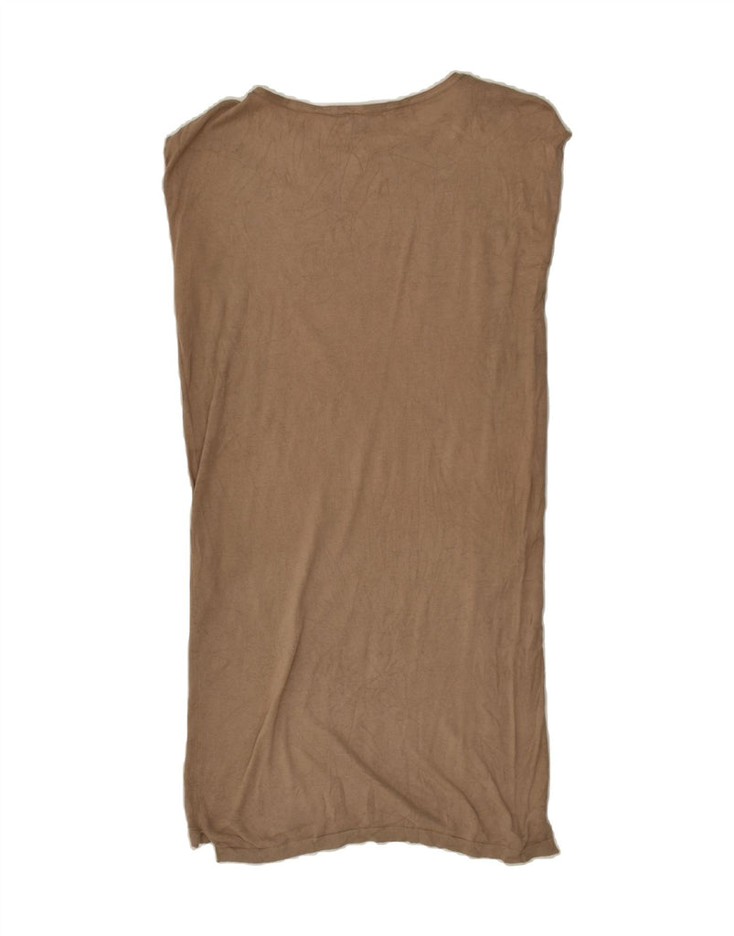 BENETTON Womens Sleeveless Shift Dress UK 12 Medium Brown | Vintage Benetton | Thrift | Second-Hand Benetton | Used Clothing | Messina Hembry 