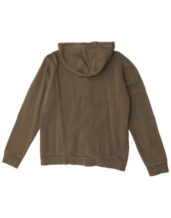 NORTH SAILS Boys Graphic Zip Hoodie Sweater 15-16 Years Khaki Cotton