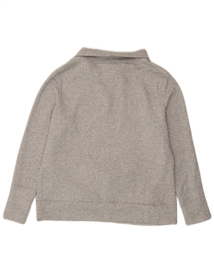 PUMA Womens Graphic Roll Neck Sweatshirt Jumper UK 16 Large Grey Flecked