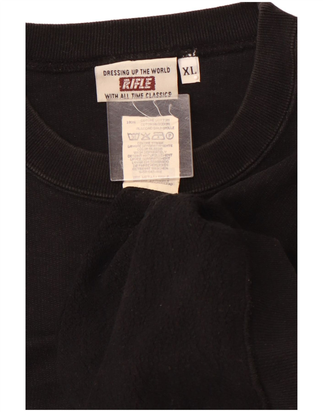 RIFLE Mens Sweatshirt Jumper XL Black Cotton