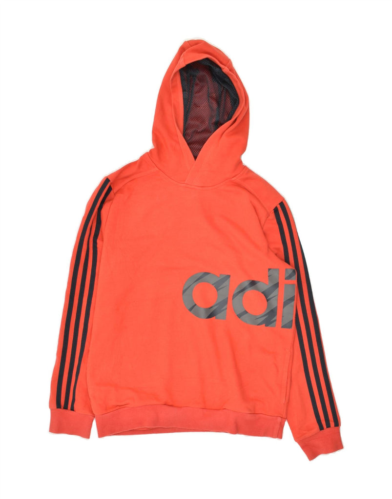 ADIDAS Boys Graphic Hoodie Jumper 13-14 Years Red Cotton | Vintage Adidas | Thrift | Second-Hand Adidas | Used Clothing | Messina Hembry 