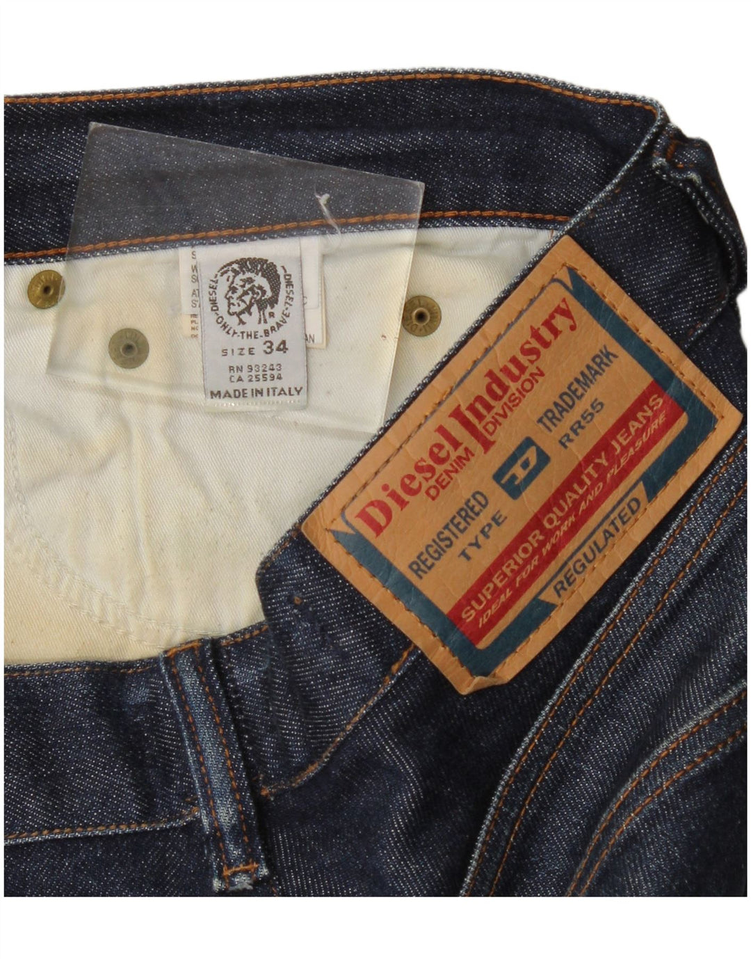 Diesel Mens Straight Jeans W34 L32 Blue Cotton