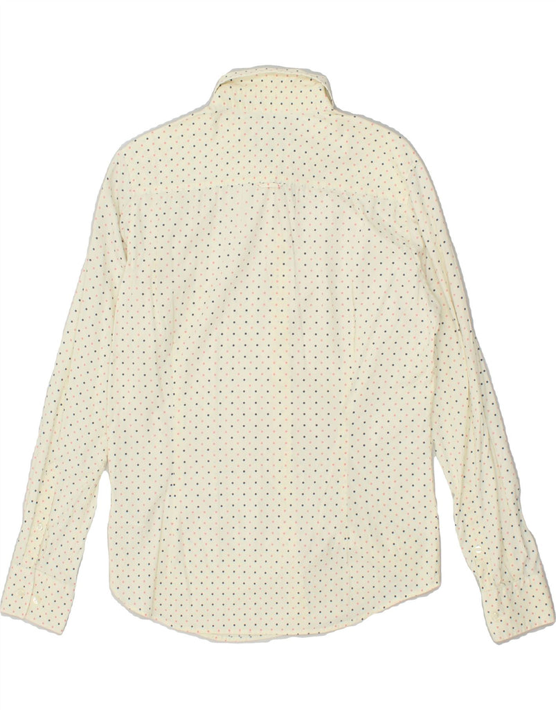 GANT Womens Shirt UK 12 Medium Off White Spotted Cotton Vintage Gant and Second-Hand Gant from Messina Hembry 