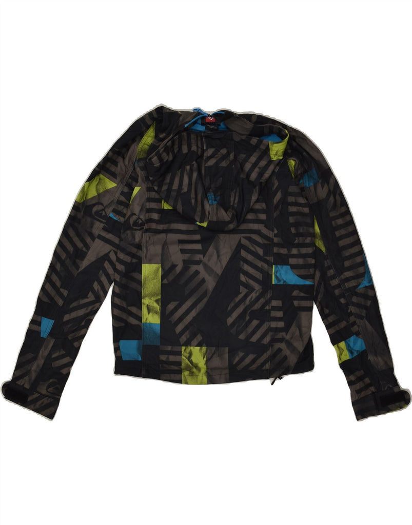 QUIKSILVER Boys Graphic Hooded Rain Jacket 13-14 Years Black | Vintage Quiksilver | Thrift | Second-Hand Quiksilver | Used Clothing | Messina Hembry 