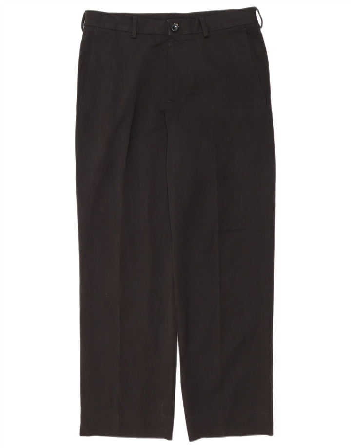IZOD Mens Straight Chino Trousers W32 L29 Black