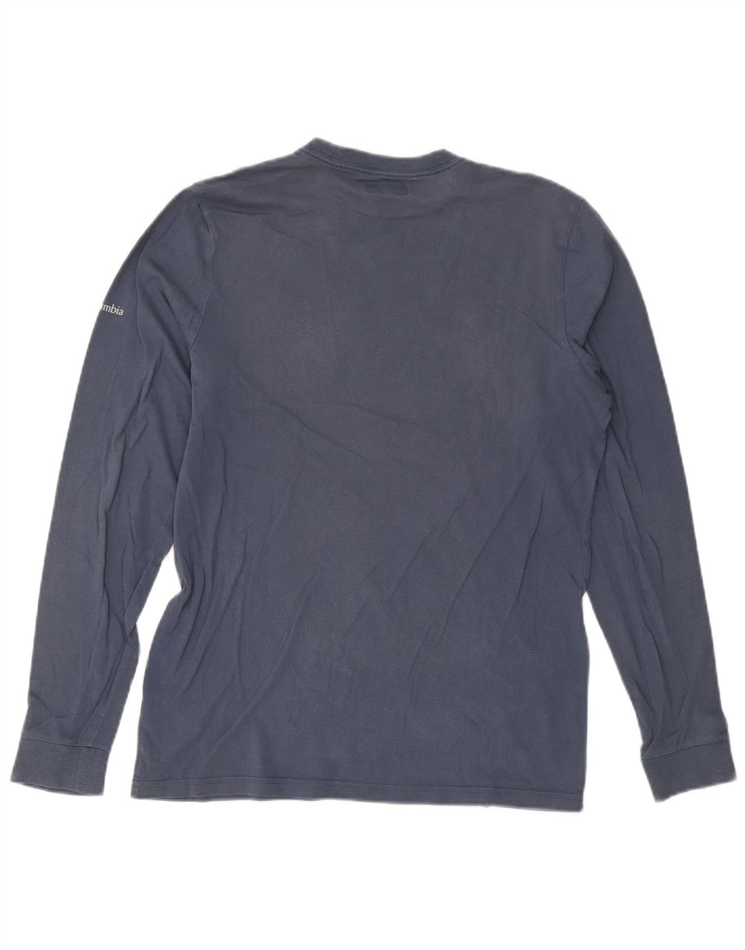 Columbia Mens Graphic Top Long Sleeve Medium Blue Cotton